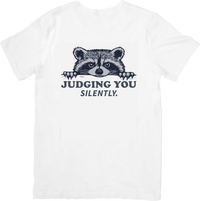 Thumbnail for Judging You Silently Raccoon T-Shirt | Funny Animal Graphic Tee | Wry Humor Gift