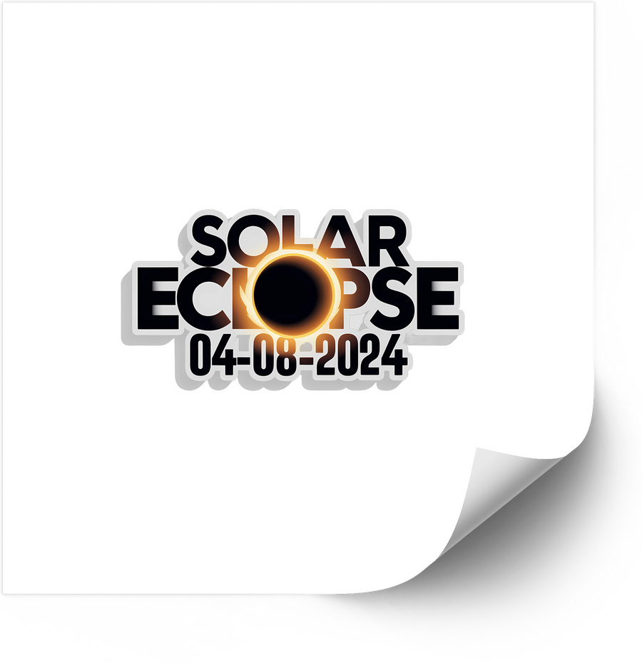 Solar Eclipse 2024 Sticker | Minimalist Astronomical Event Vinyl Decal