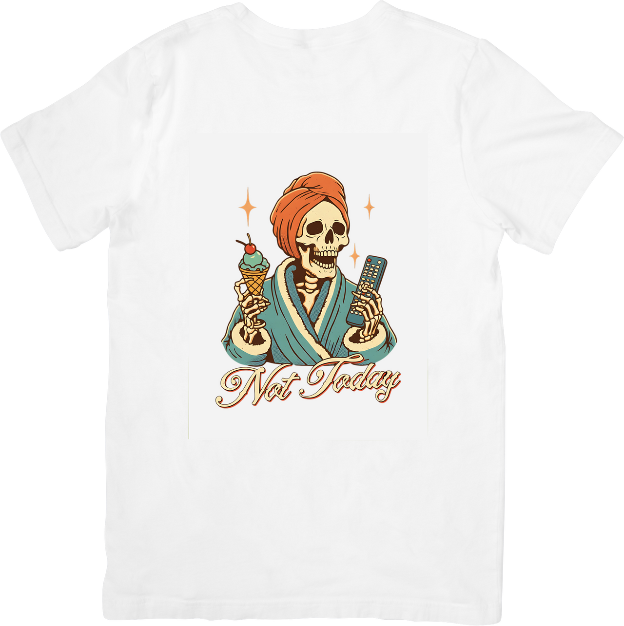Not Today Skeleton Lazy Day T-Shirt | Retro Couch Vibes Graphic Tee | Rest Lover Gift