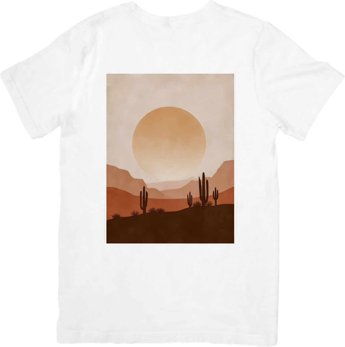 Desert Sunset Cactus T-Shirt | Minimalist Boho Saguaro Landscape Graphic Tee | Southwest Nature Gift