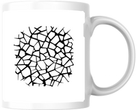 Thumbnail for Abstract Crack Mosaic Mug | Black Cracked Texture Circle Coffee Mug | Modern Minimalist Decor Gift
