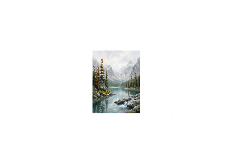 Mountain Lake Landscape Throw Pillow | Misty Pine Forest Pillow | Cabin Nature Gift