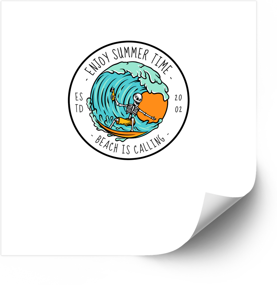 Beach Is Calling Surfer Sticker | Retro Tropical Summer Vinyl Decal