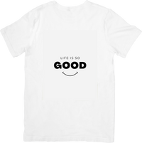 Thumbnail for Life Is So Good T-Shirt | Minimalist Positive Smiley Graphic Tee | Gratitude Gift