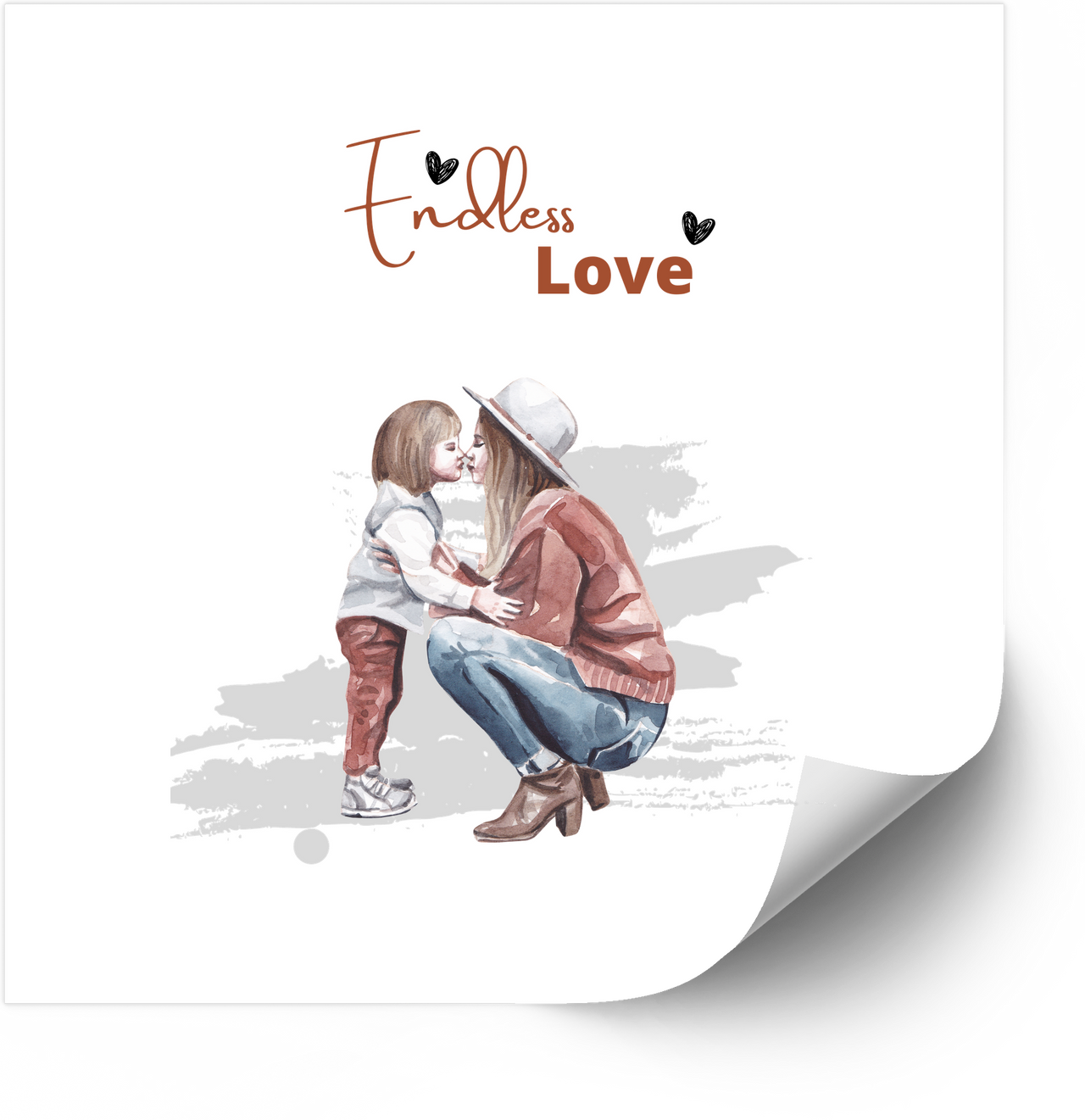 Endless Love Mother And Child Sticker | Minimalist Boho Vinyl Decal