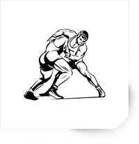 Thumbnail for Wrestling Match Sticker | Black And White Wrestlers Action Vinyl Decal | Sports Athlete Gift