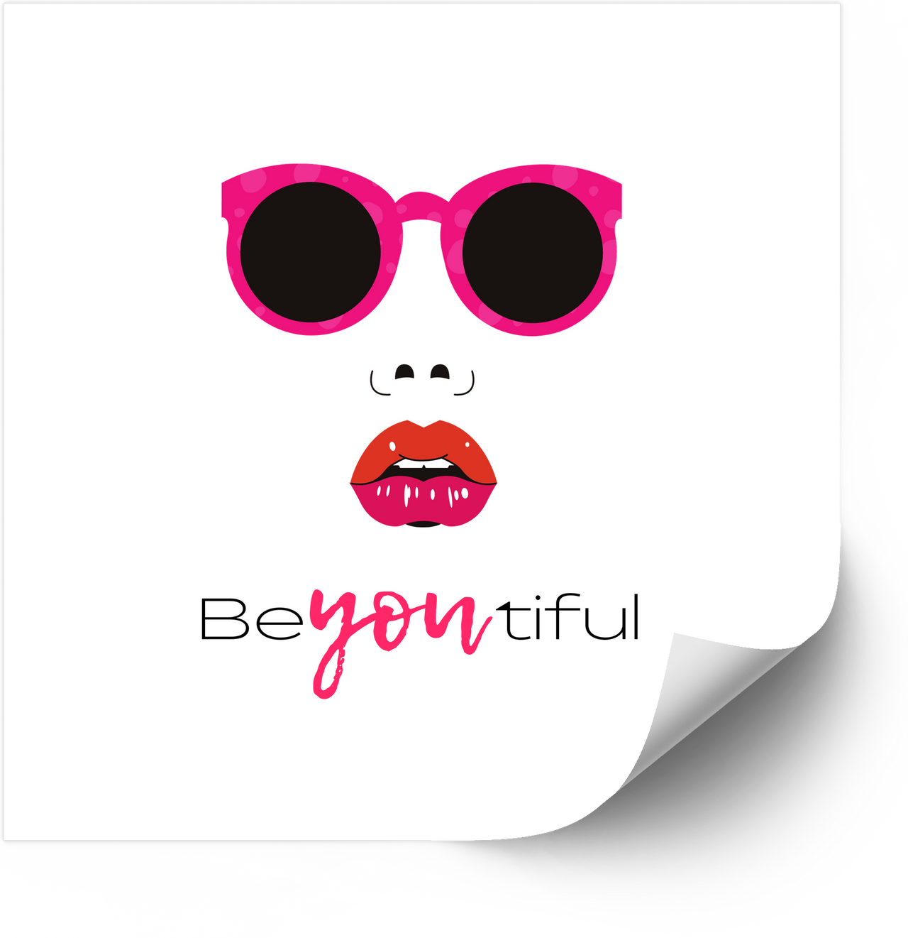 BeYOUtiful Sunglasses Lips Sticker | Pink Empowerment Vinyl Decal