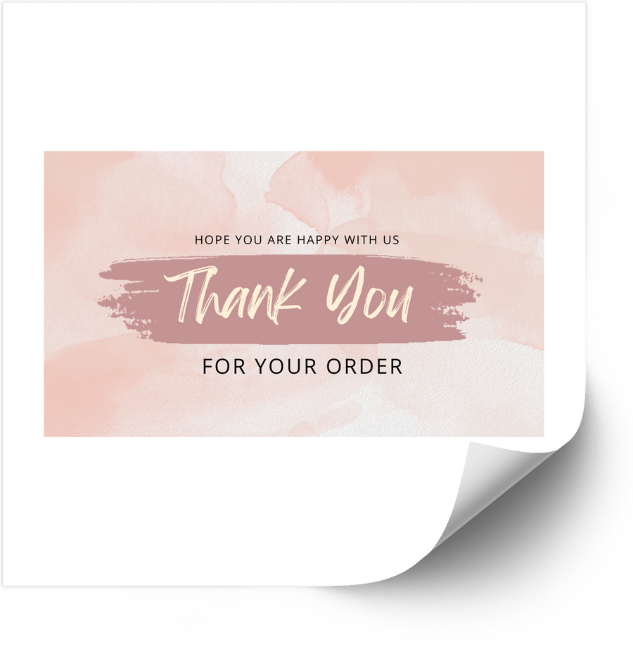 Thank You For Your Order Sticker | Floral Blush Pink Business Appreciation Vinyl Decal