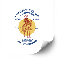Thumbnail for Cowboy For Life Sticker | Vintage Western Rider Vinyl Decal | Country Gift