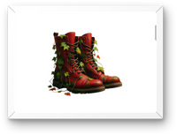 Thumbnail for Red Combat Boots With Ivy Wall Art | Edgy Botanical Print | Alt Grunge Decor Gift