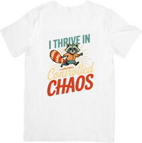 Thumbnail for Controlled Chaos Raccoon T-Shirt | Retro Animal Quote Graphic Tee | Humorous Spirit Gift