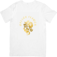Thumbnail for Golden Flower T-Shirt | Vintage Floral Rose Gold Graphic Tee | Thoughtful Floral Gift