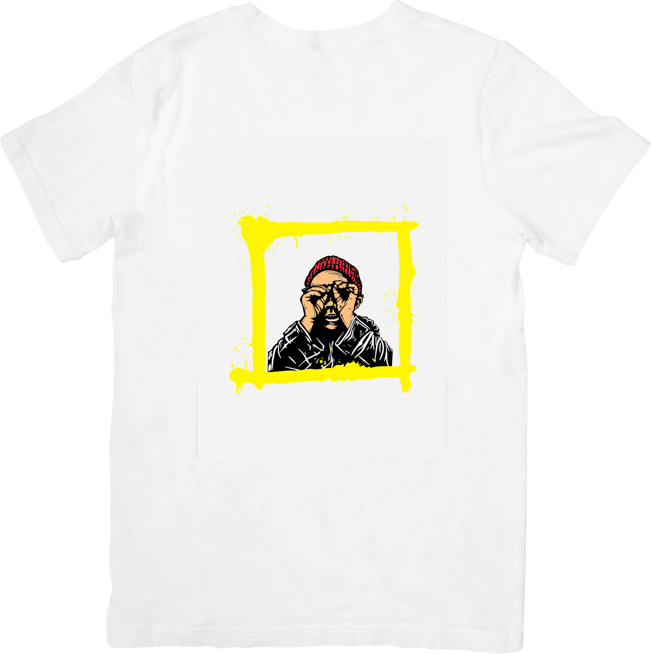 Streetwear Photo Frame T-Shirt | Urban Style Yellow Frame Graphic Tee | Bold Creative Gift
