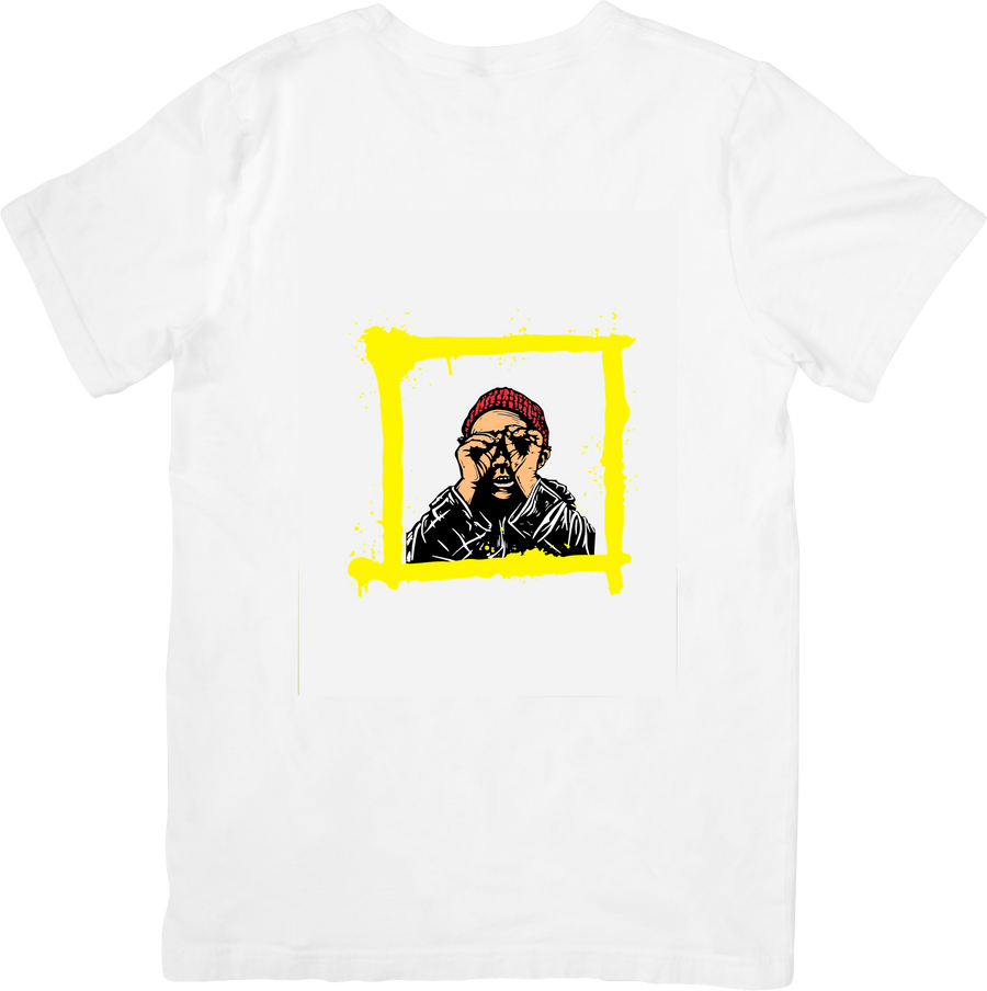 Streetwear Photo Frame T-Shirt | Urban Style Yellow Frame Graphic Tee | Bold Creative Gift