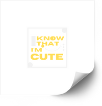 Thumbnail for I Know That I Am Cute Sticker | Minimalist Yellow Bold Quote Vinyl Decal