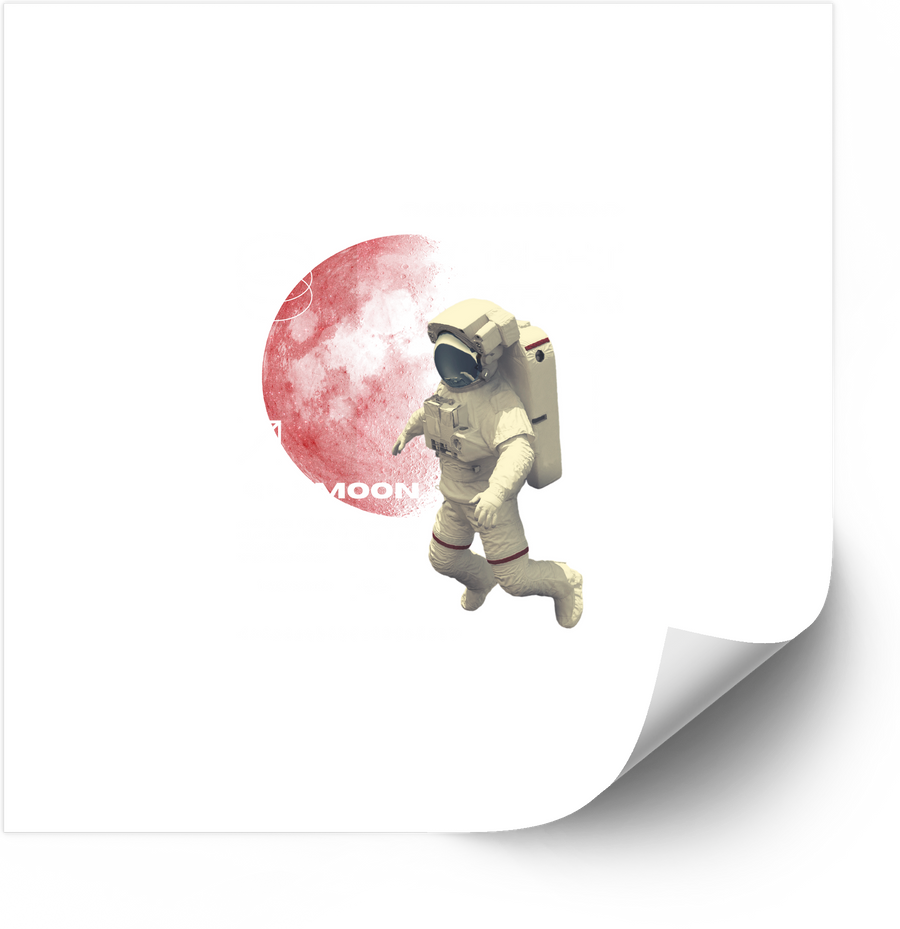 Astronaut Running Moon Sticker | Minimalist Space Explorer Vinyl Decal