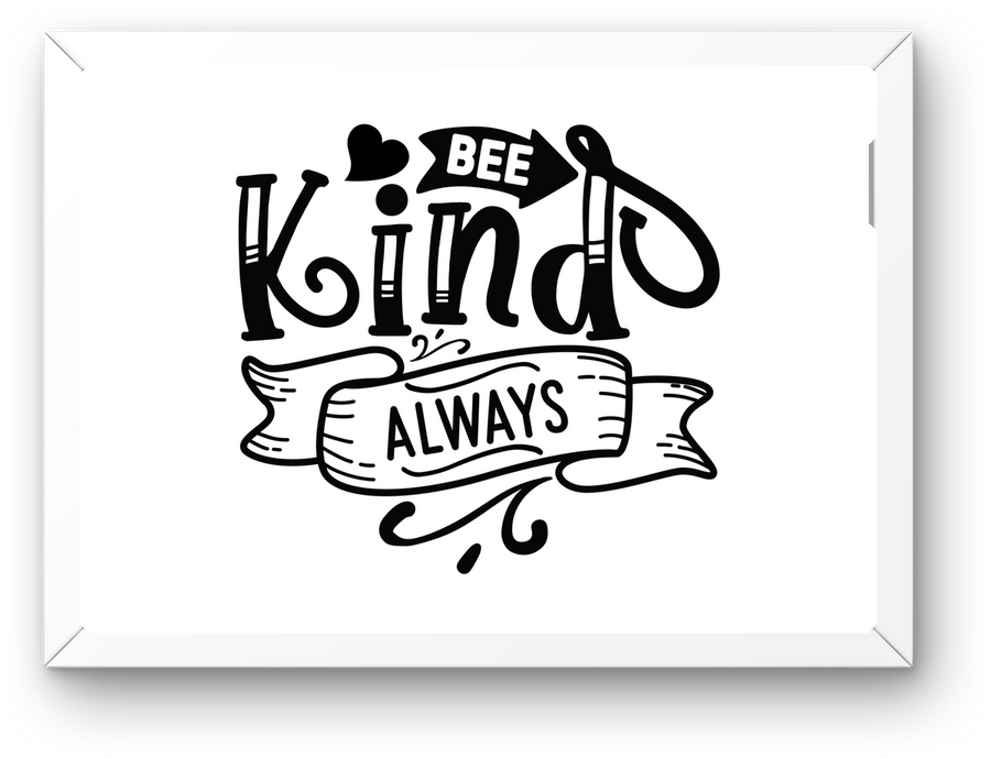 Bee Kind Always Wall Art | Hand-Lettered Banner Print | Positive Quote Decor Gift