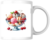 Thumbnail for Ice Cream Sundae Mug | Watercolor Cherry Dessert Coffee Mug | Sweet Treat Gift