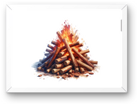 Thumbnail for Campfire Bonfire Wall Art | Watercolor Crackling Flames Print | Camping Cabin Decor Gift