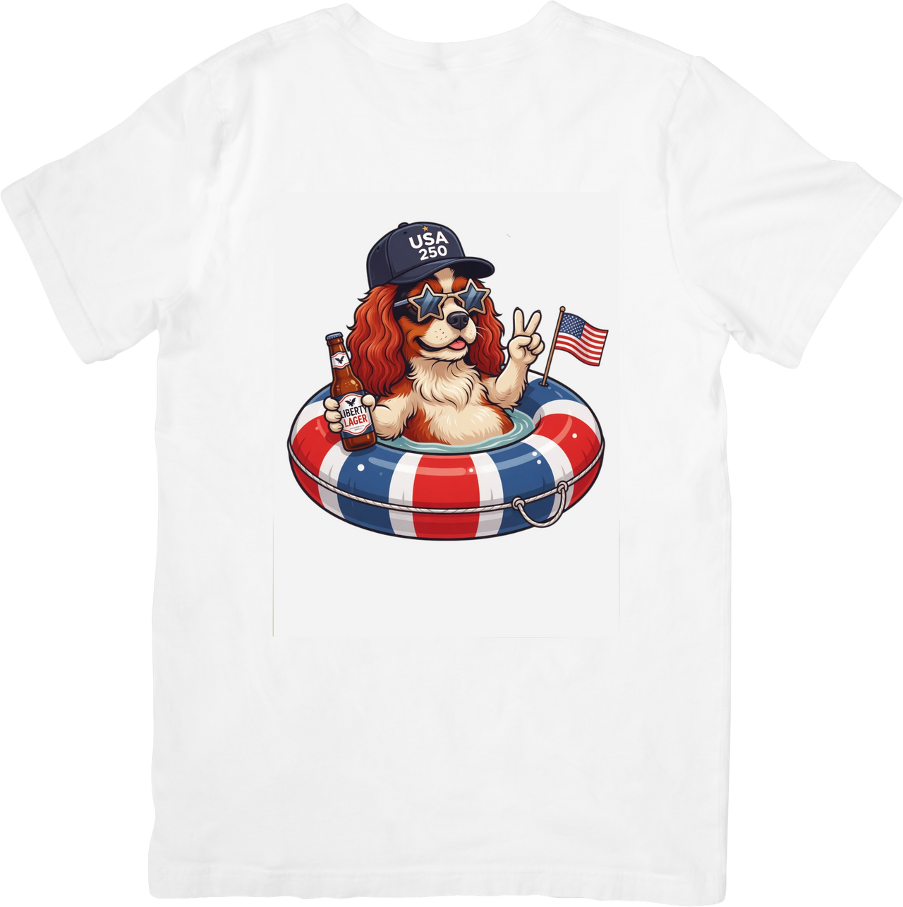 Patriotic Cavalier King Charles Spaniel T-Shirt | Fourth of July Dog Graphic Tee | Dog Lover Gift