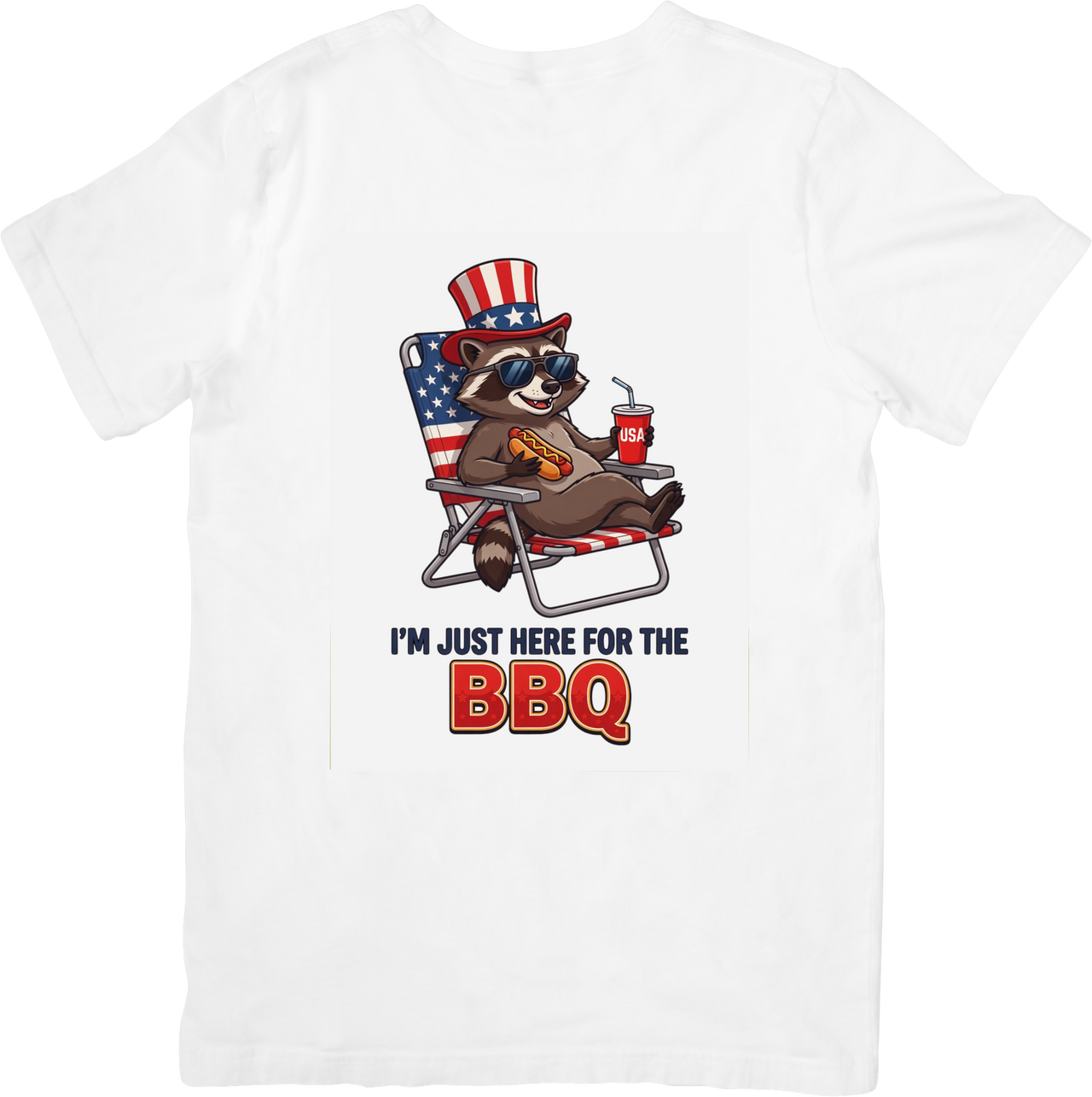 Patriotic Raccoon BBQ T-Shirt | Heartfelt Fourth of July Graphic Tee | Independence Day Gift