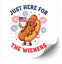 Thumbnail for Just Here For The Wieners Hot Dog Sticker | Funny Patriotic Fourth of July Vinyl Decal