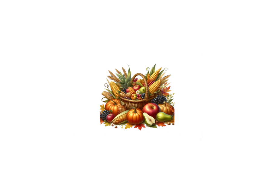 Autumn Harvest Basket Throw Pillow | Pumpkins Corn Fruit Decorative Pillow | Fall Thanksgiving Gift