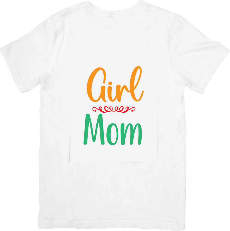 Girl Mom Script T-Shirt | Colorful Mother Graphic Tee | Mothers Day Gift