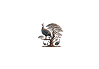 Thumbnail for Guinea Fowl & Acacia Tree Throw Pillow | African Safari Bird Pillow | Wildlife Decor Gift