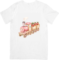 Thumbnail for Strawberry Train T-Shirt | Watercolor Toy Locomotive Berry Cart Graphic Tee | Cute Kids Foodie Gift