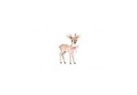 Thumbnail for Baby Deer With Bow Throw Pillow | Watercolor Woodland Nursery Pillow | Kids Room Gift