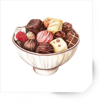 Thumbnail for Bowl Of Chocolates Sticker | Watercolor Dessert Vinyl Decal | Sweet Treat Gift