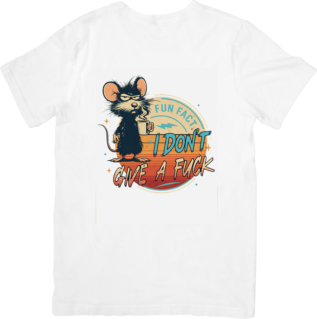 Fun Fact I Do Not Care Mouse T-Shirt | Retro Sarcastic Graphic Tee | Humor Lover Gift