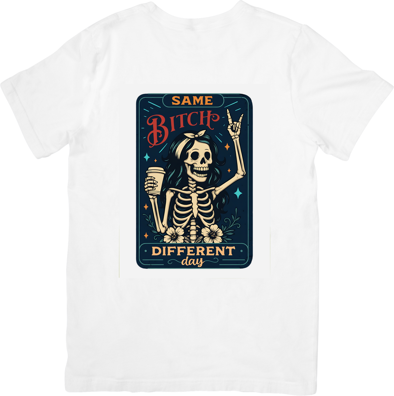 Skeleton Tarot Card T-Shirt | Vintage Sarcastic Humor Graphic Tee | Witty Personality Gift